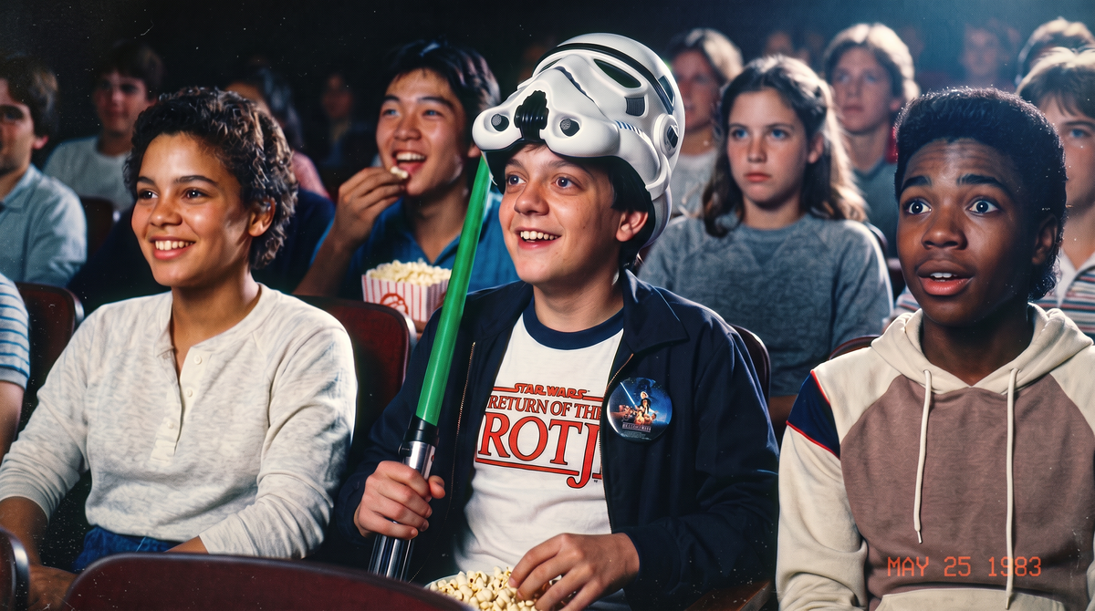 Chris Cutler as a kid in the early '80s, decked out head to toe in Star Wars gear