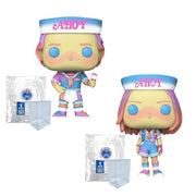 Stranger Things Scoops Ahoy (Sherbert Surprise): Steve with Ice Cream #1545 and Robin #1546 Funko Pop + Protective Cases