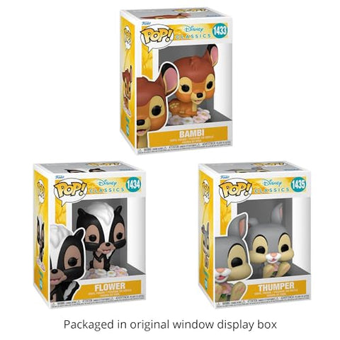 Disney: Bambi #1433, Flower #1434, Thumper #1435 Funko Pop + Protective Case