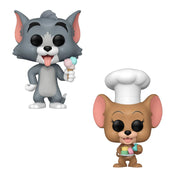 Tom with Ice Cream Cone #1657 and Jerry with Dessert #1658 Funko Pops + Protective Cases