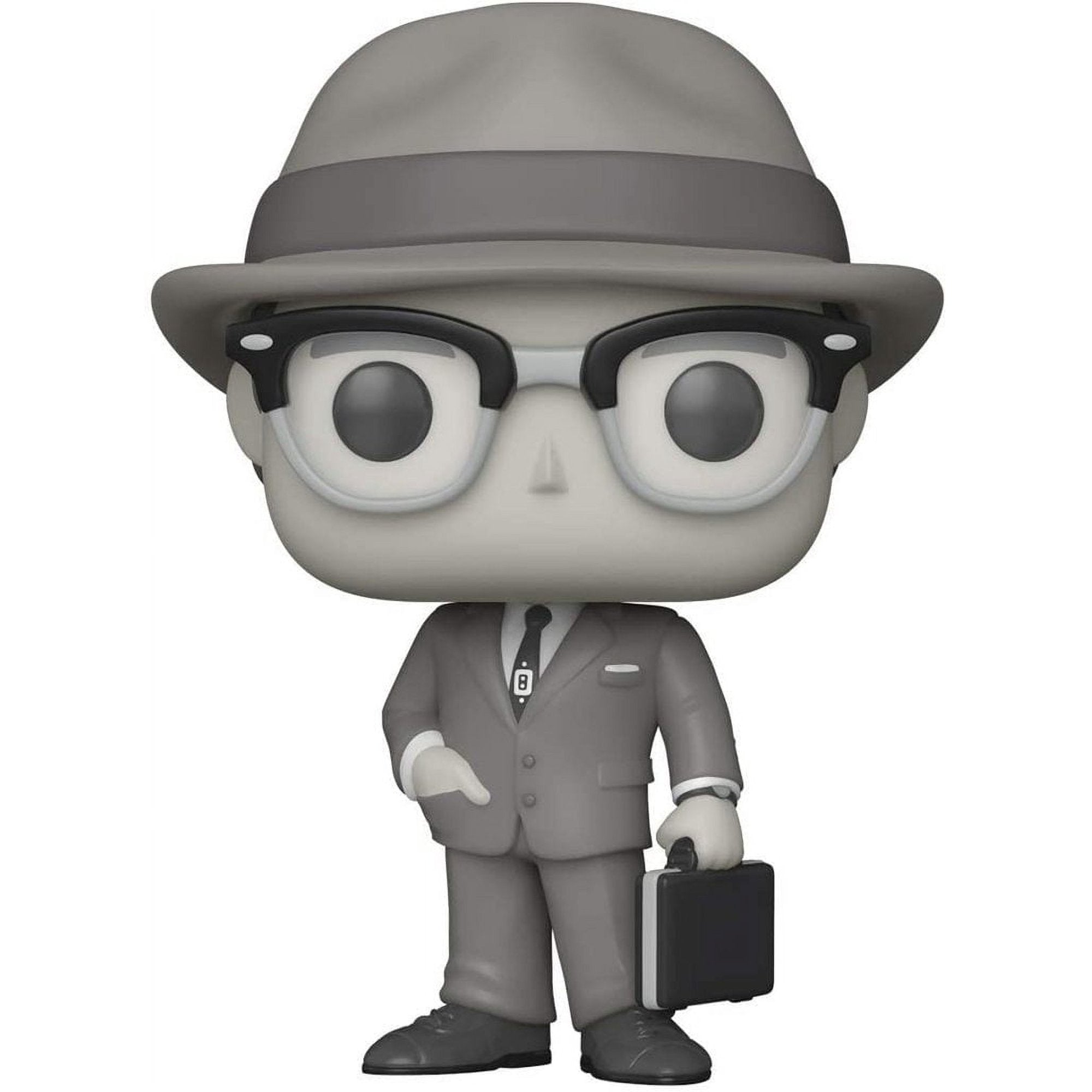WandaVision 50's Vision (Black & White) Funko Pop #714 (Standard) with Protective Case – Marvel Vinyl Figure Bundle