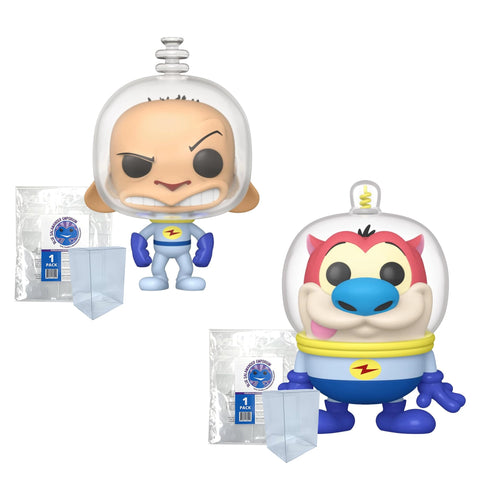 Space Madness: Ren #1532 and Stimpy #1533 Funko Pops + Protective Cases