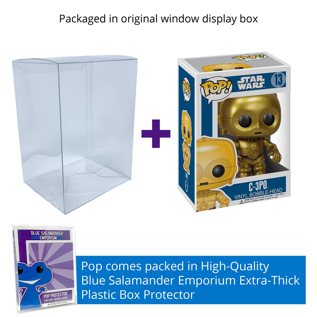 C-3PO #13 Funko Pop + Protective Case – Blue Salamander Emporium