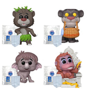 Jungle Book: Baloo, Bagheera with Basket, Hathi Jr, King Louie on Throne Deluxe  Funko Pops + Protective Cases