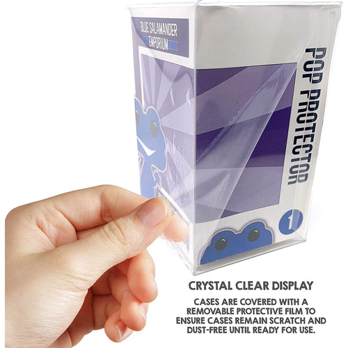 Blue Salamander Emporium Clear Plastic Protector Cases for 4-Inch Funko Pop Vinyl Figures – Acid-Free, Crystal-Clear Display Case with Protective Film (10-Pack)