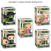 Wicked Set of 5: Elphaba, Glinda in Bubble Gown, Fiyero, Glinda in Nightgown, Madame Morrible Funko Pops + Protective Cases