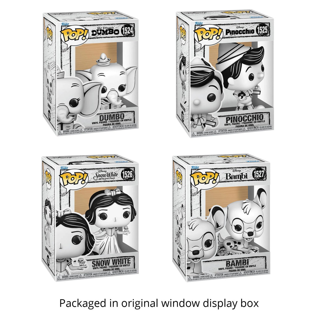 Disney Sketched Set of 4: Dumbo #1524, Pinocchio #1525, Snow