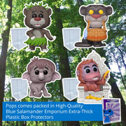 Jungle Book: Baloo, Bagheera with Basket, Hathi Jr, King Louie on Throne Deluxe  Funko Pops + Protective Cases