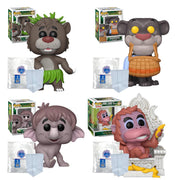 Jungle Book: Baloo, Bagheera with Basket, Hathi Jr, King Louie on Throne Deluxe  Funko Pops + Protective Cases