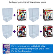 Harley Quinn Takeover: Harley on Apokolips #450, Harley with Bat #451, Harley with Pizza #452, Harley with Accessories #453 Funko Pop Vinyl Figures + Protective Cases