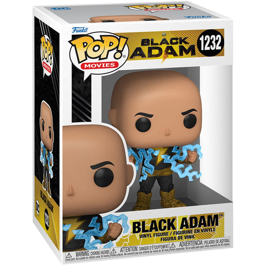 Black Adam (Lightning) Funko Pop #1232 (Standard) with Protective Case – DC Movies Vinyl Figure Bundle