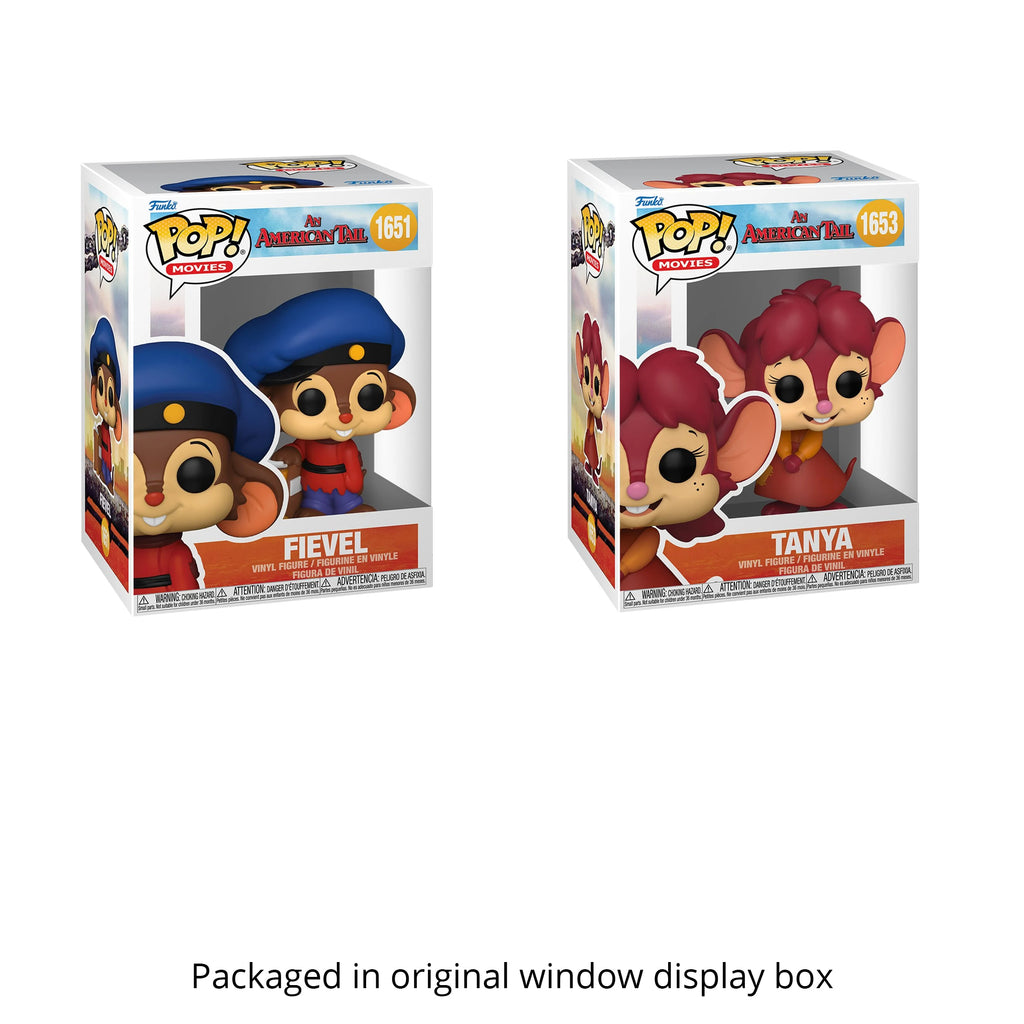 An American Tail Funko Pop Set of 2 with Protector Cases – Fievel #1651 and Tanya Smiling #1653