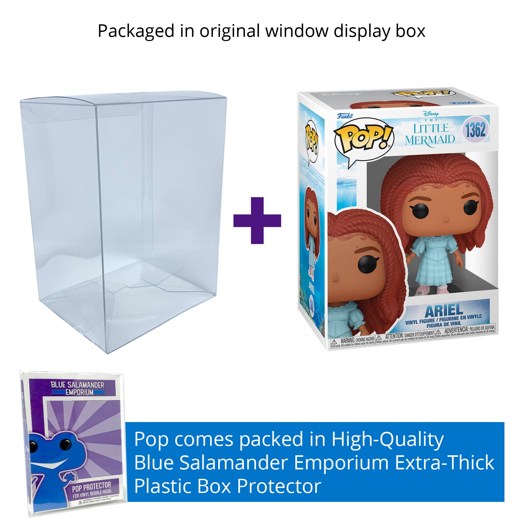 Live Action Little Mermaid Ariel Funko Pop #1362 with Protective Case – Disney Vinyl Figure Bundle