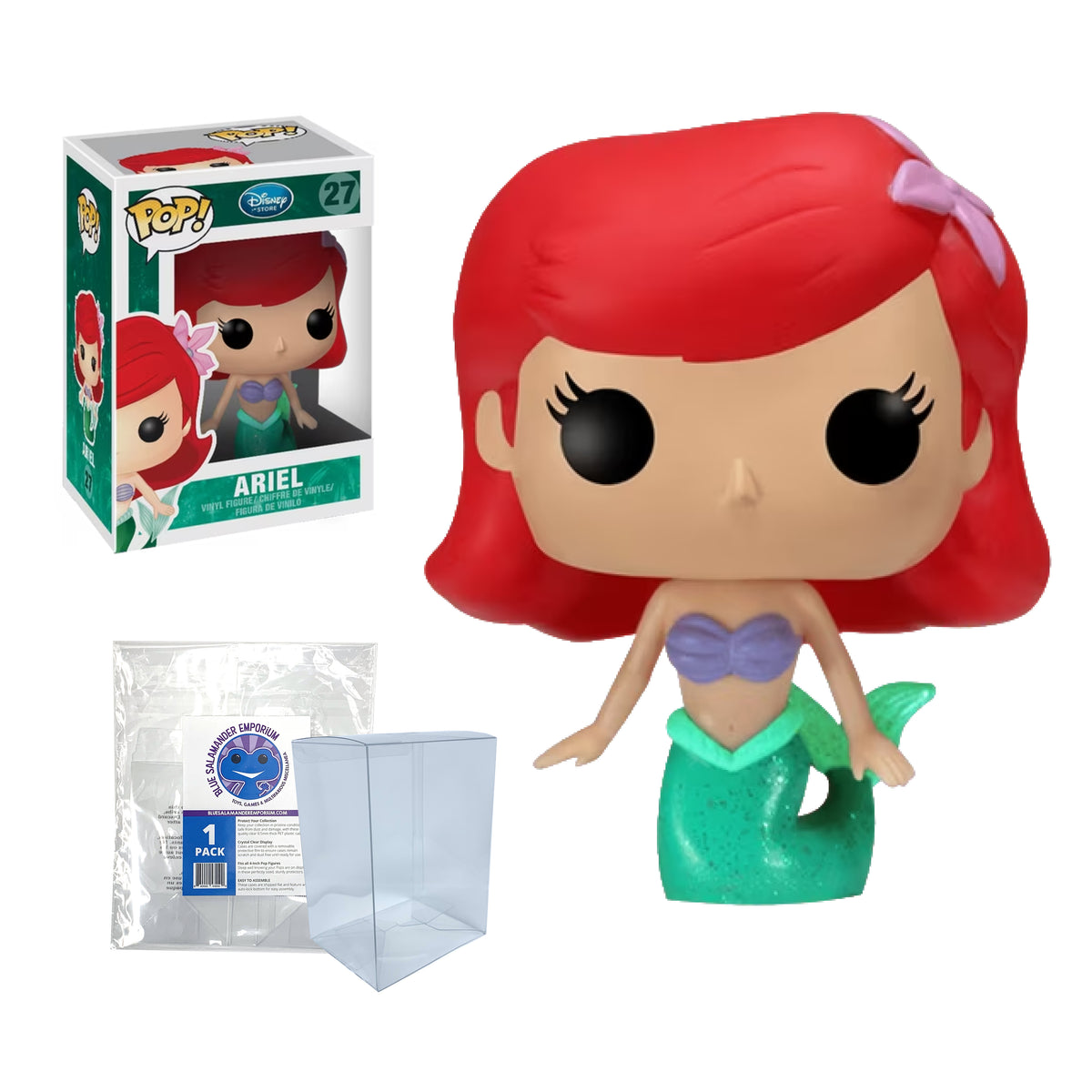 Ariel Funko Pop #27 with Protective Case – Disney Series 3 The Little Mermaid Vaulted Vinyl Figure Bundle