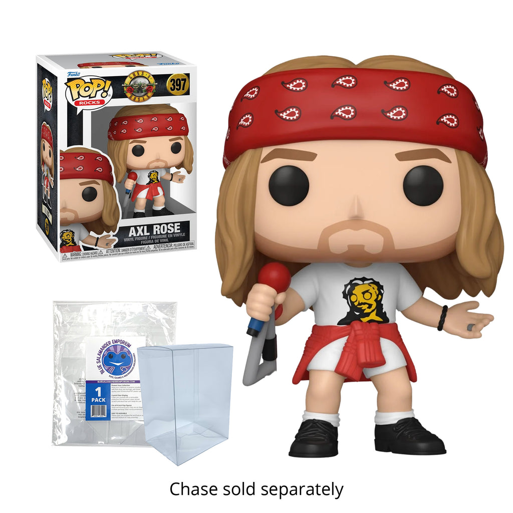 Axl Rose (1992) Funko Pop #397 (Standard) with Protective Case – Guns N' Roses Rocks Vinyl Figure Bundle