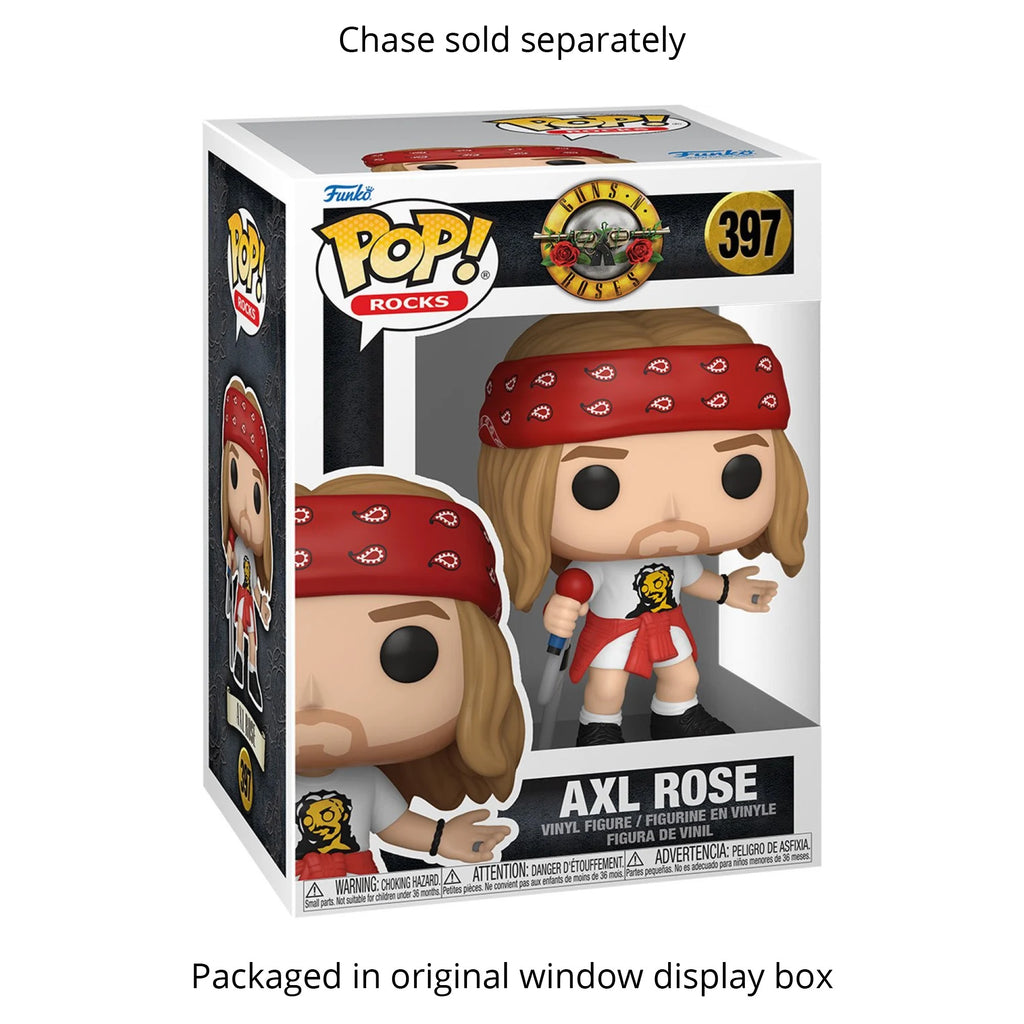 Axl Rose (1992) Funko Pop #397 (Standard) with Protective Case – Guns N' Roses Rocks Vinyl Figure Bundle