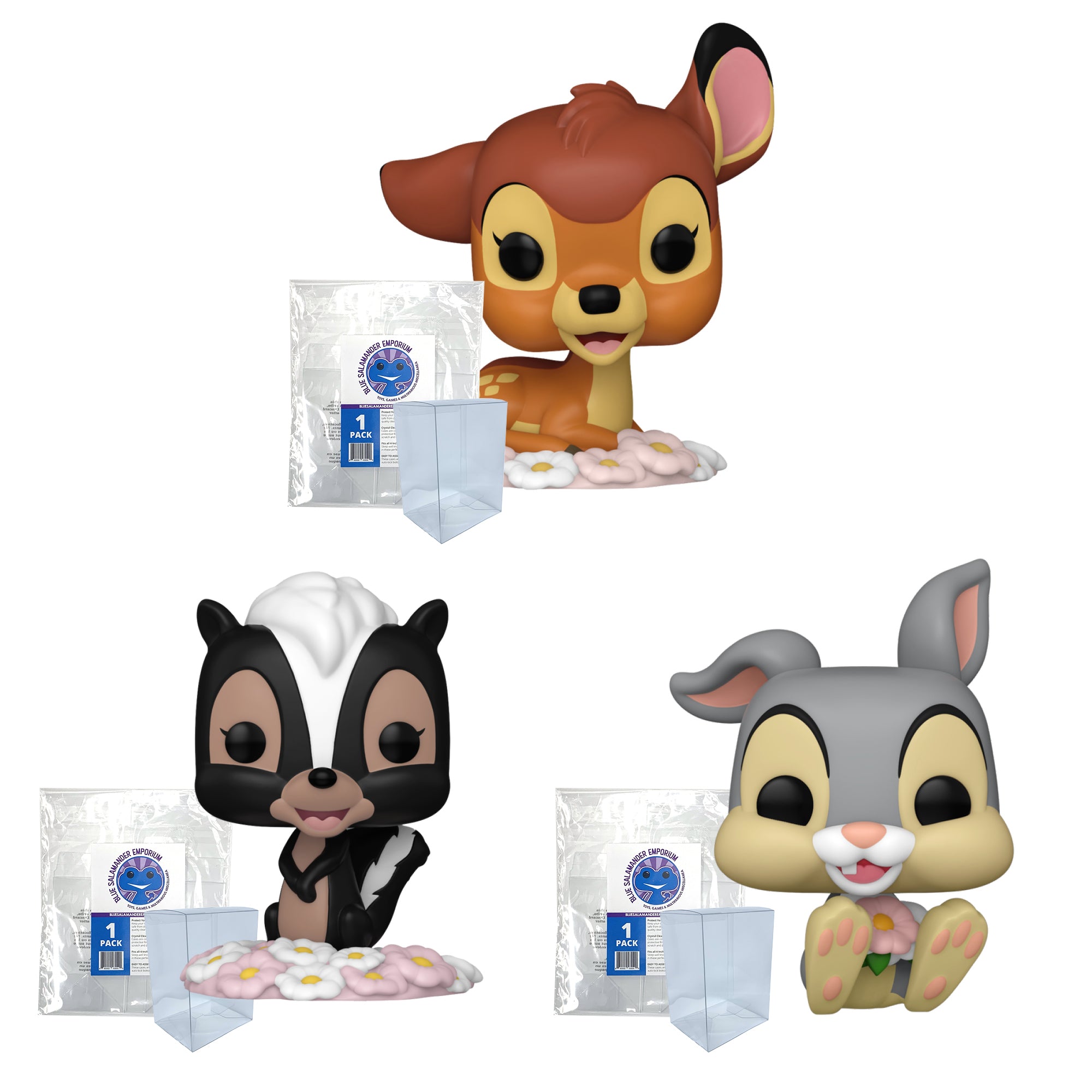 Bambi Funko Pop Set of 3 + 3 Protector Cases – 80th Anniversary