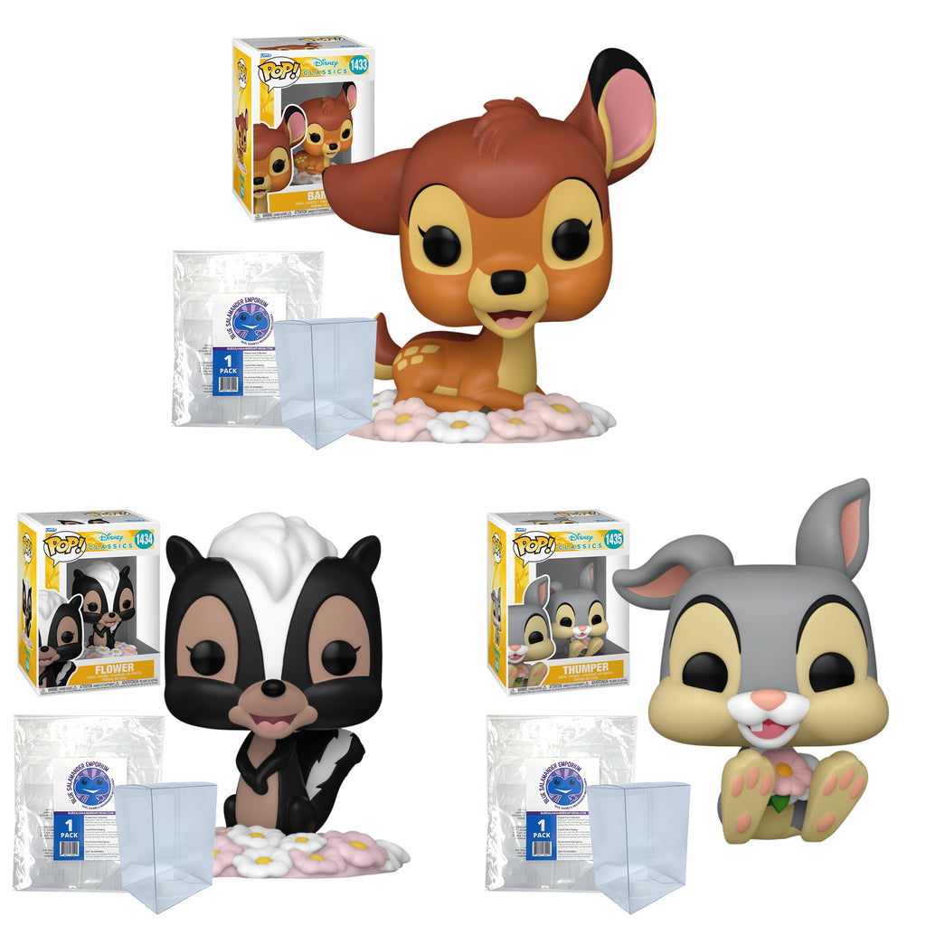 Bambi Funko Pop Set of 3 + 3 Protector Cases – 80th Anniversary