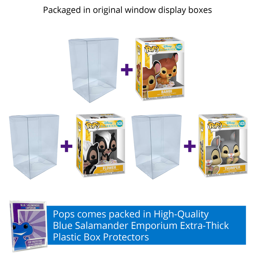 Bambi Funko Pop Set of 3 + 3 Protector Cases – 80th Anniversary