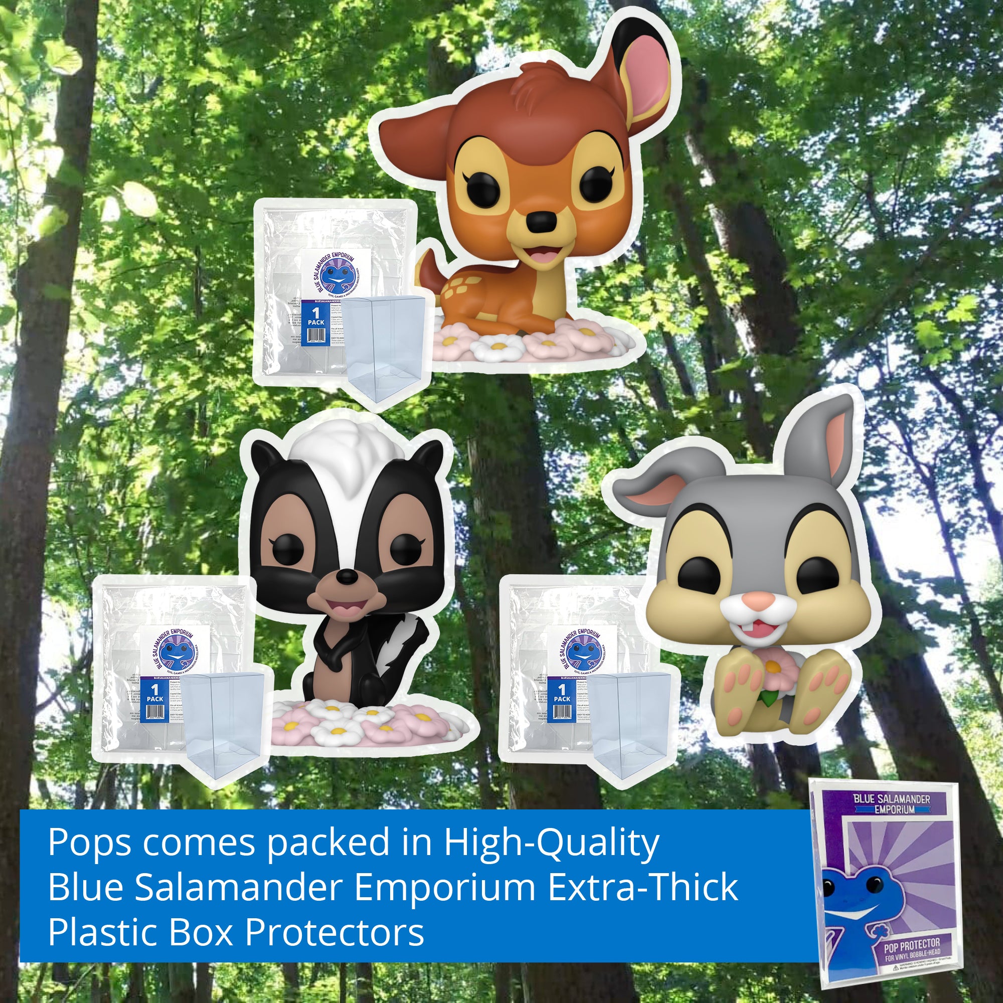 Bambi Funko Pop Set of 3 + 3 Protector Cases – 80th Anniversary