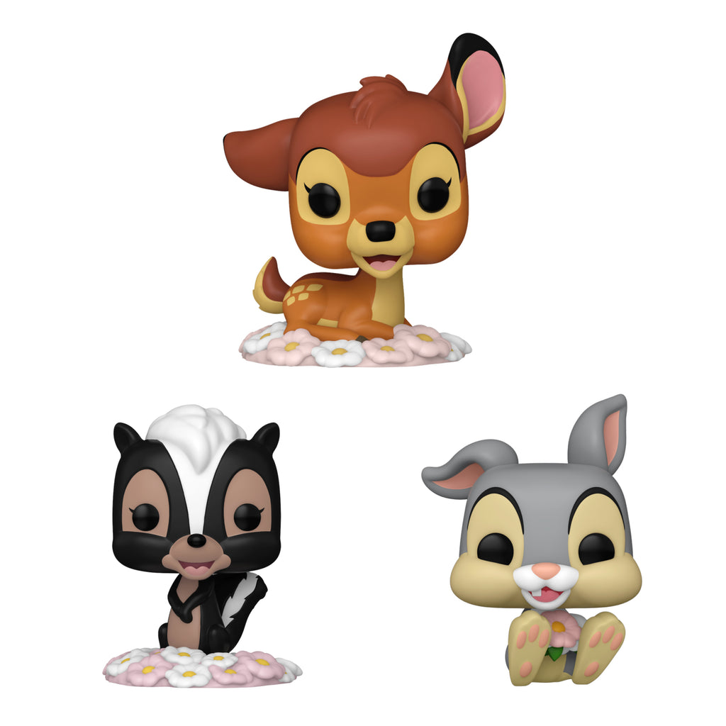 Bambi Funko Pop Set of 3 + 3 Protector Cases – 80th Anniversary