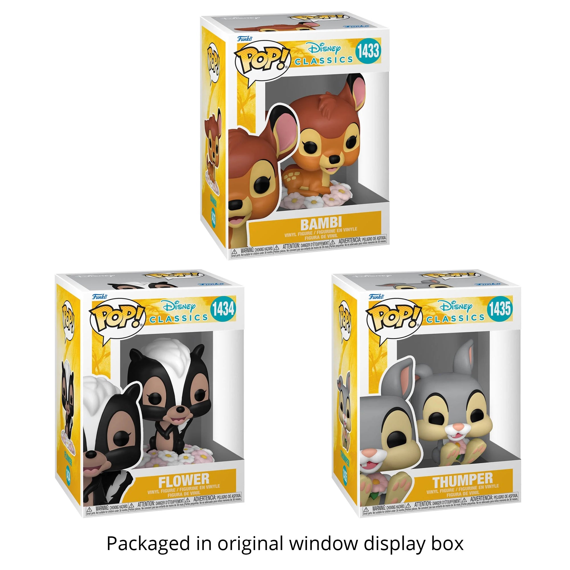Bambi Funko Pop Set of 3 + 3 Protector Cases – 80th Anniversary