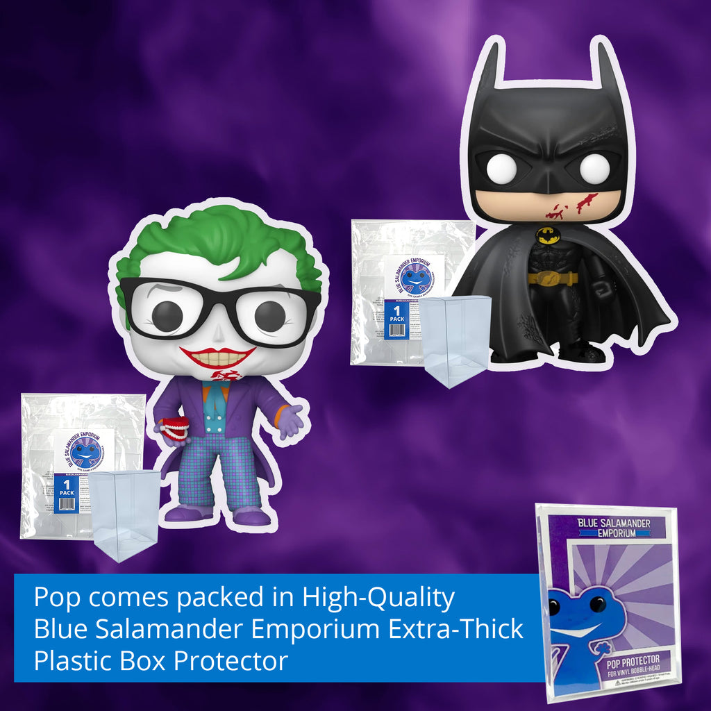 Batman 85th Anniversary Funko Pop Set of 2 with Protector Cases – The Joker with Teeth #517 and Batman Bloody #518