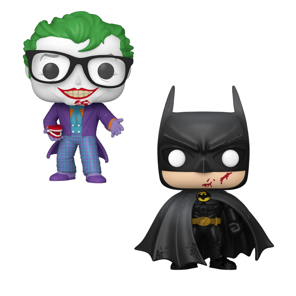 Batman 85th Anniversary The Joker with Teeth Funko Pop #517 with Protective Case – Batman 1989 Vinyl Figure Bundle
