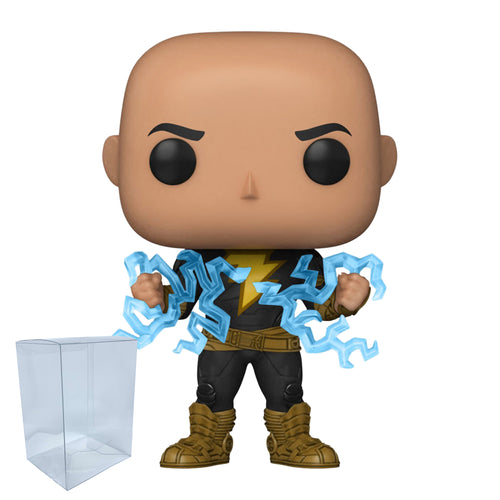 Black Adam (Lightning) Funko Pop #1232 (Standard) with Protective Case – DC Movies Vinyl Figure Bundle