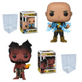 Black Adam Set of 2 Funko Pops with Protector Cases – Black Adam (Lightning) #1232 and Sabbac #1237 + 2 Plastic Protective Cases