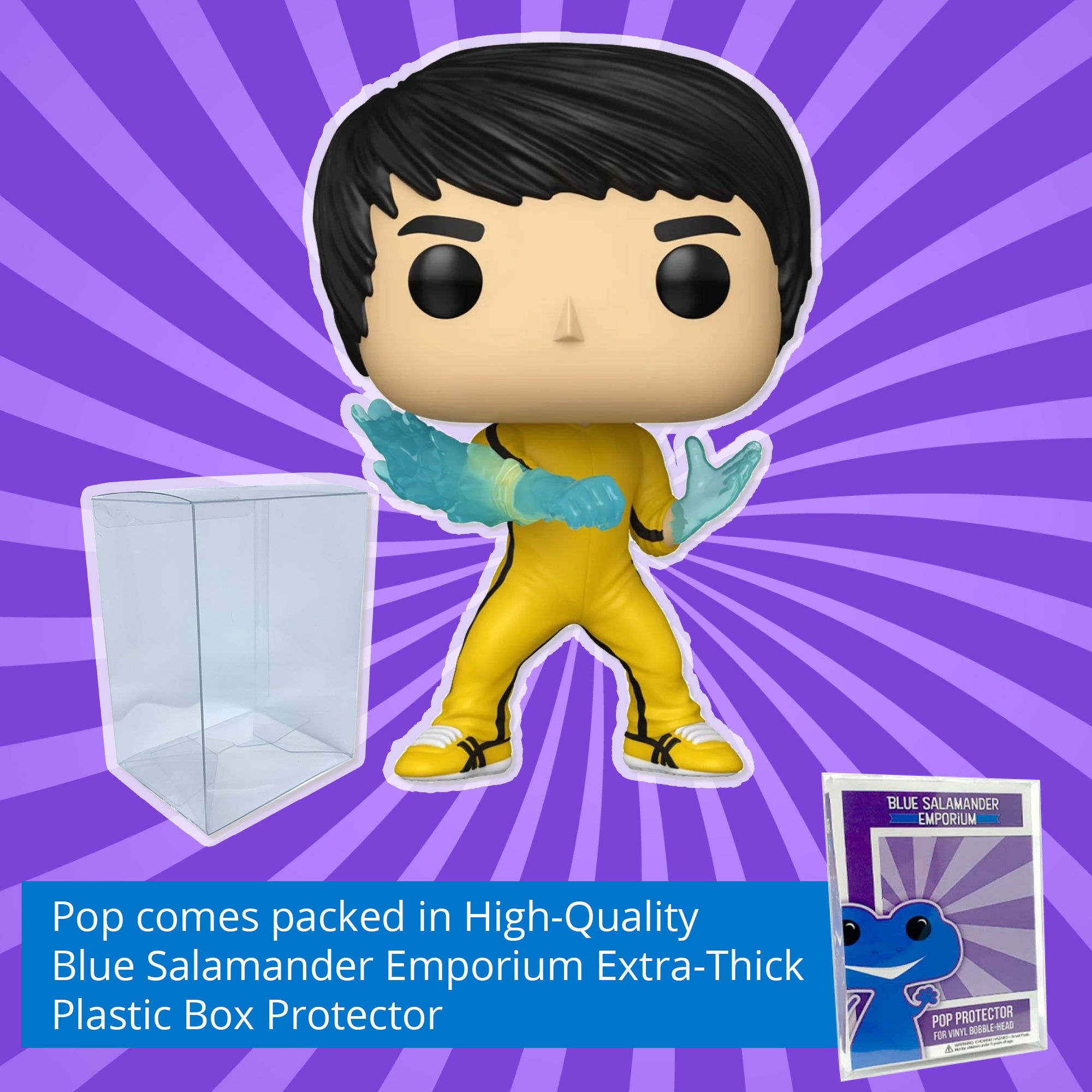 Bruce Lee (Be Water) Funko Pop #87 with Protective Case – Pop! Icons Vinyl Figure Bundle