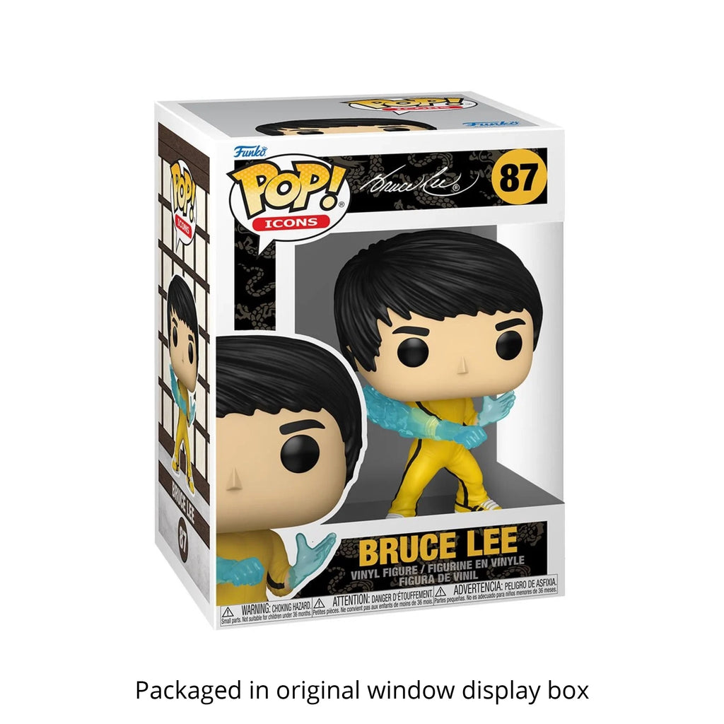 Bruce Lee (Be Water) Funko Pop #87 with Protective Case – Pop! Icons Vinyl Figure Bundle