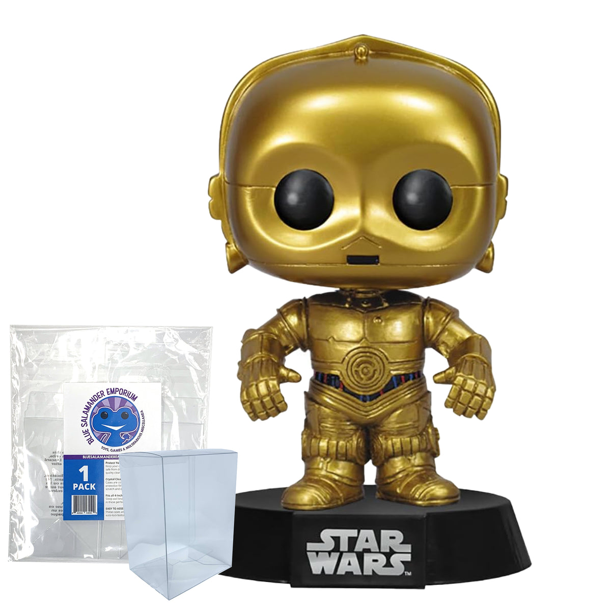 C-3PO Funko Pop #13 with Protective Case – Star Wars Vinyl Bobblehead Bundle