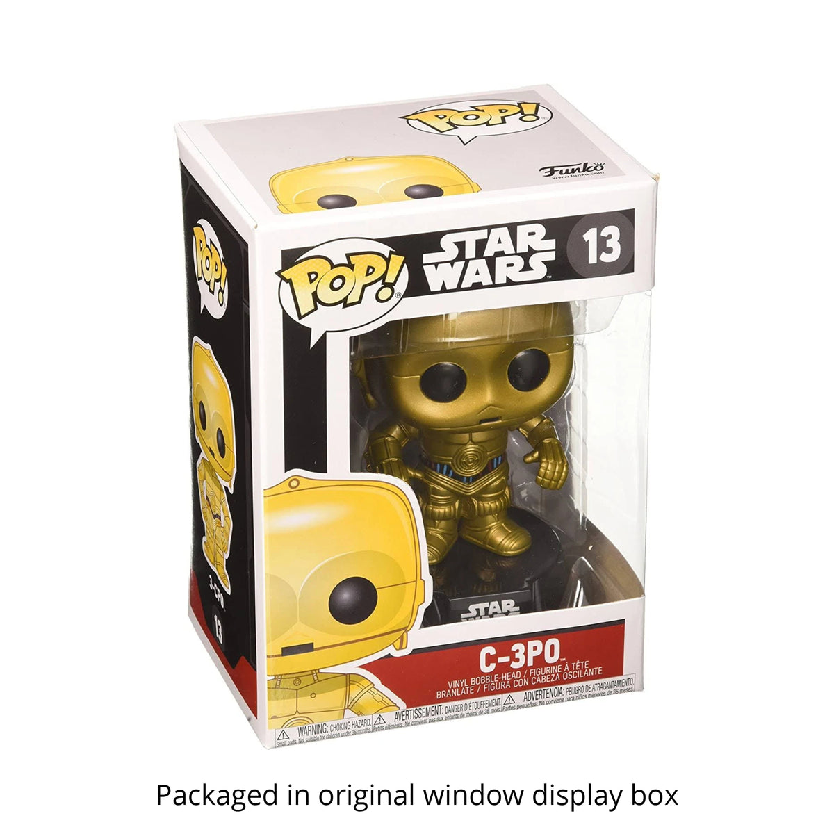 C-3PO Funko Pop #13 with Protective Case – Star Wars Vinyl Bobblehead Bundle