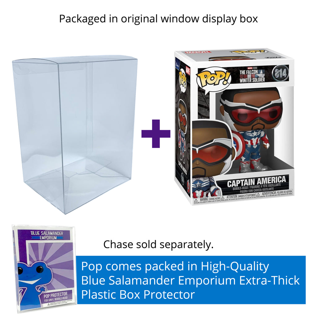 Funko Pop! Marvel The Falcon and the Winter Soldier Captain America (Sam Wilson) #814 Vinyl Figure Packed in Hard Protector Case