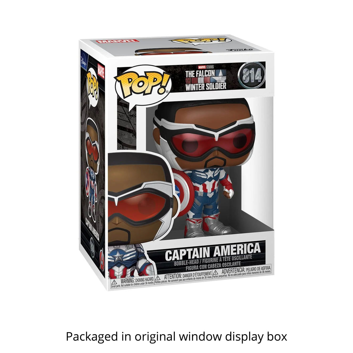 Funko Pop! Marvel The Falcon and the Winter Soldier Captain America (Sam Wilson) #814 Vinyl Figure Packed in Hard Protector Case