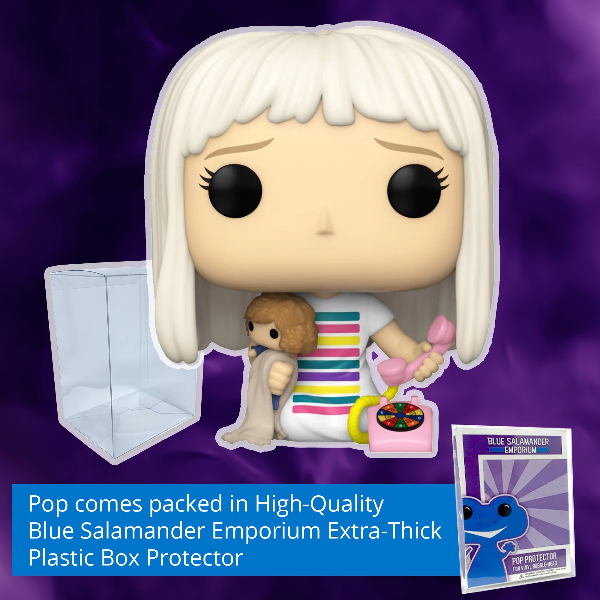 Poltergeist II Carol Anne Funko Pop #1583 with Protective Case – Horror Movies Vinyl Figure Bundle