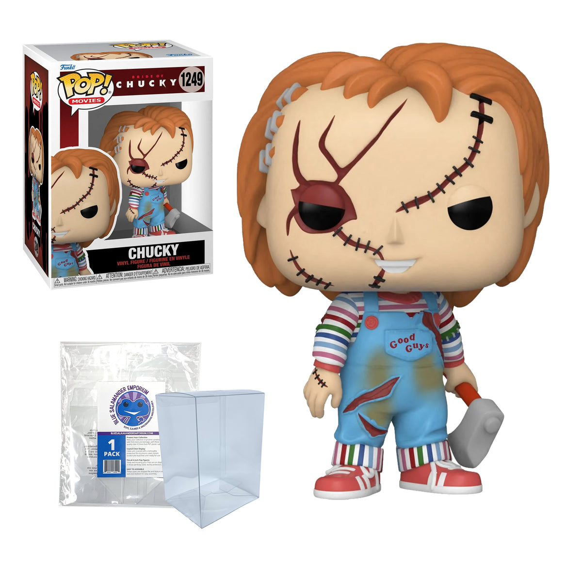 Funko Pop! Movies Bride of Chucky Chucky #1249 Vinyl Figure Packed in Hard Protector Case