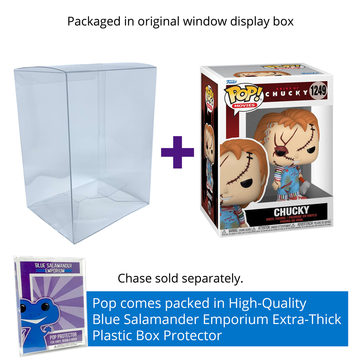 Funko Pop! Movies Bride of Chucky Chucky #1249 Vinyl Figure Packed in Hard Protector Case