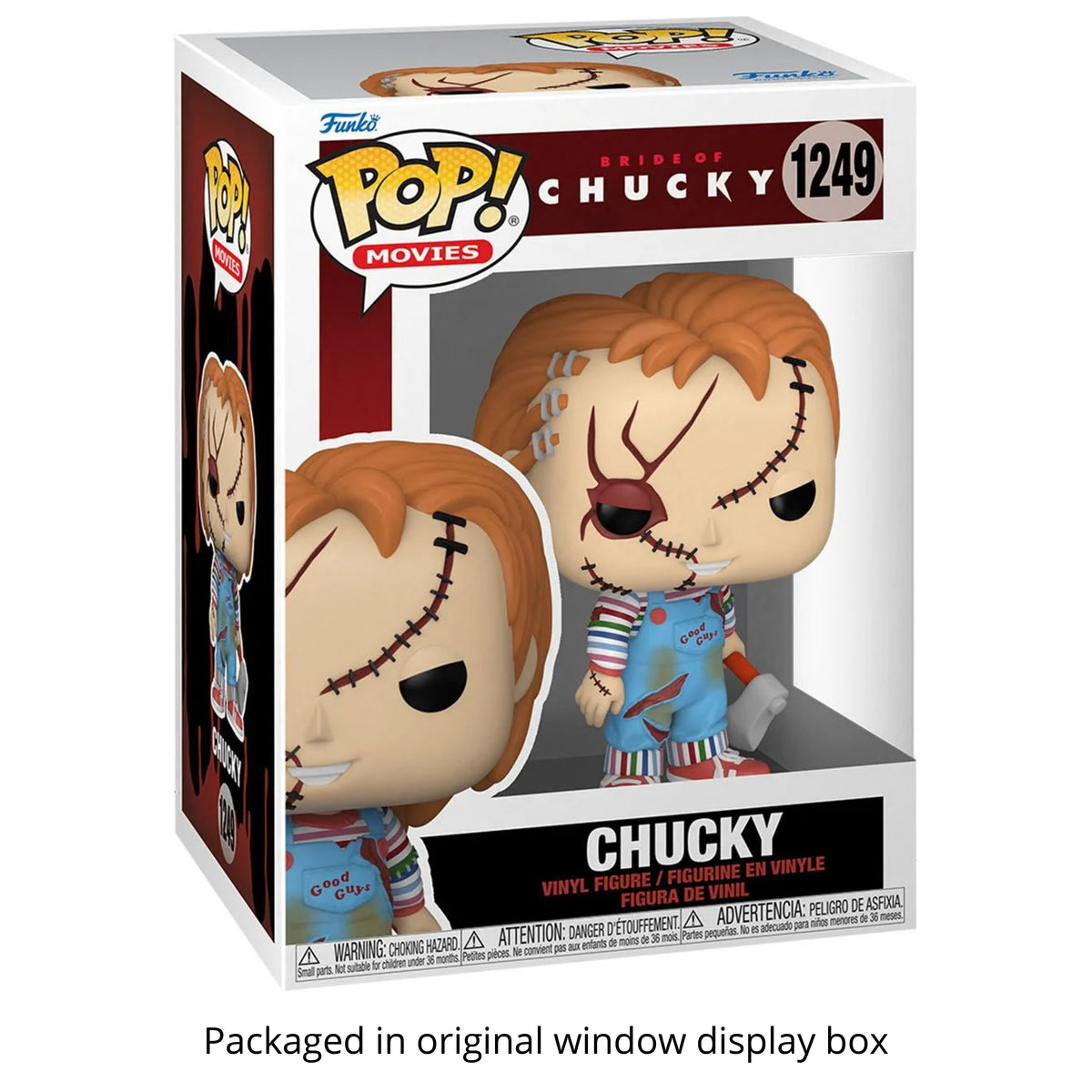 Funko Pop! Movies Bride of Chucky Chucky #1249 Vinyl Figure Packed in Hard Protector Case