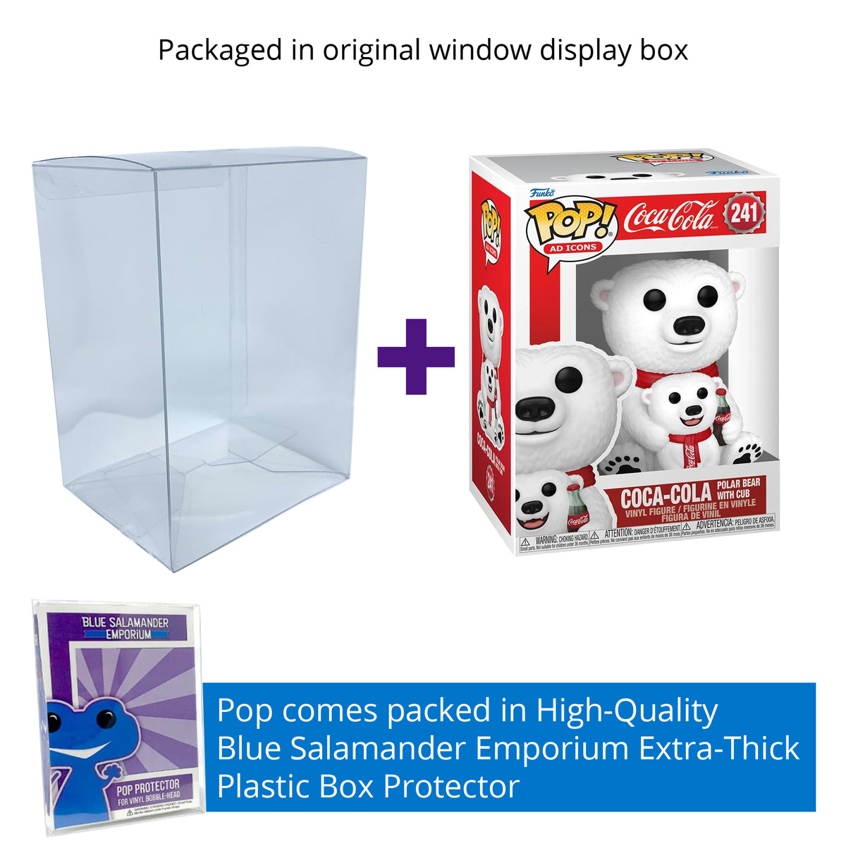 Coca-Cola Polar Bear with Cub Funko Pop #241 with Protective Case – Ad Icons Holiday Vinyl Figure Bundle