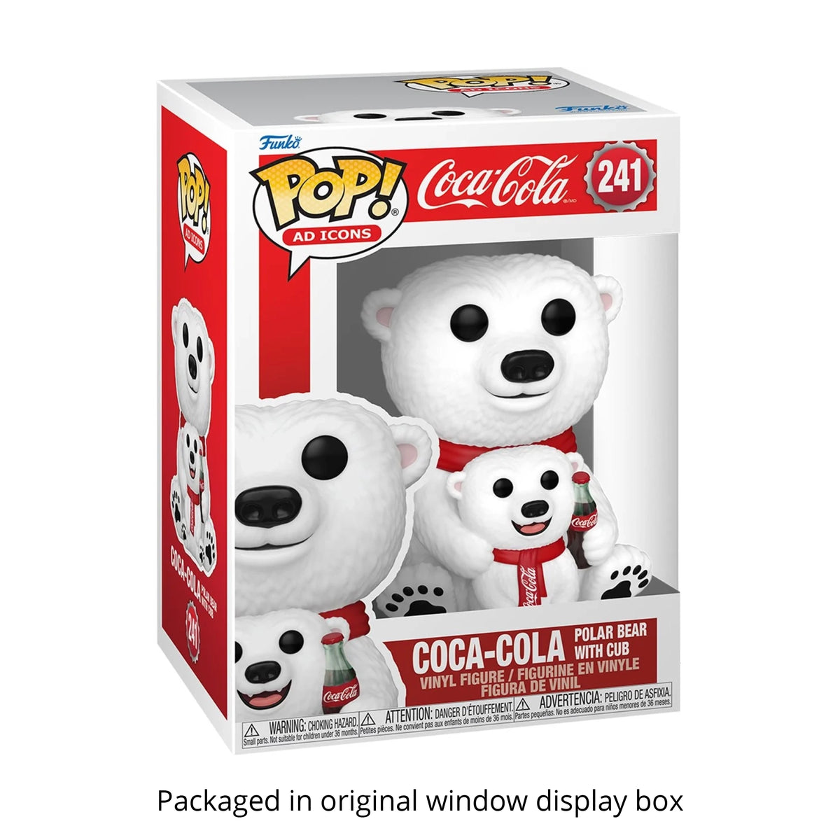 Coca-Cola Polar Bear with Cub Funko Pop #241 with Protective Case – Ad Icons Holiday Vinyl Figure Bundle