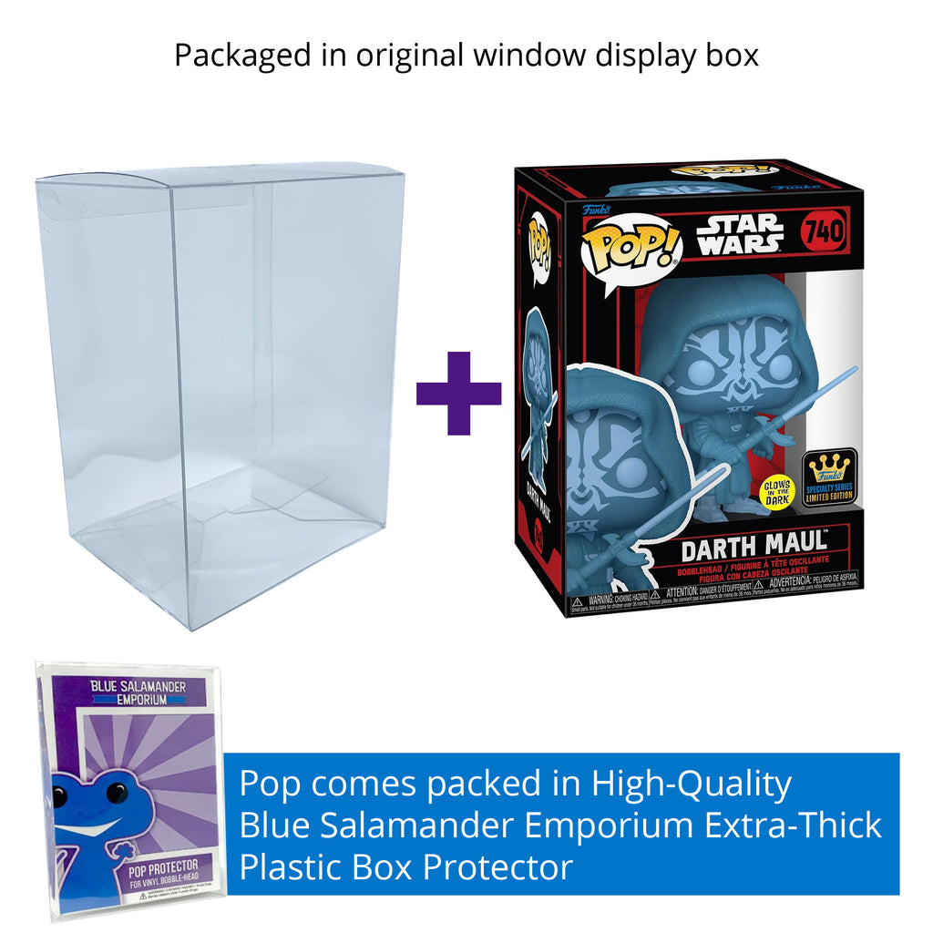 Darth Maul Hologram Glow-in-the-Dark Funko Pop #740 with Protective Case – Star Wars Specialty Series Vinyl Figure Bundle