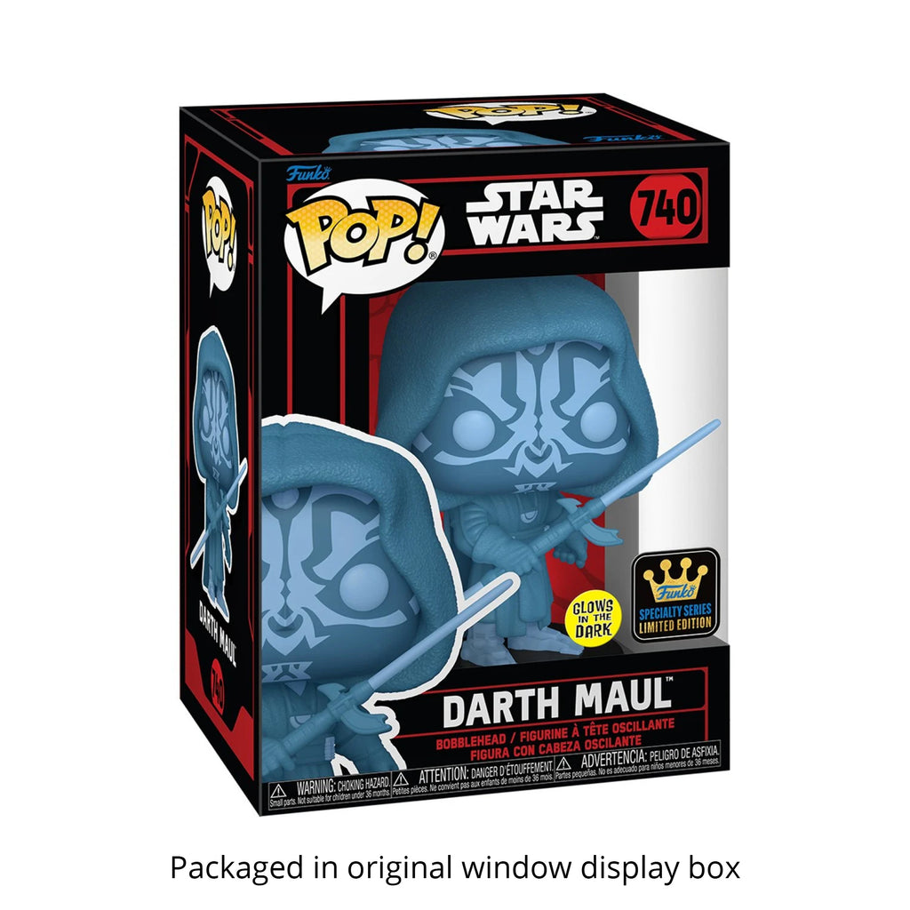 Darth Maul Hologram Glow-in-the-Dark Funko Pop #740 with Protective Case – Star Wars Specialty Series Vinyl Figure Bundle