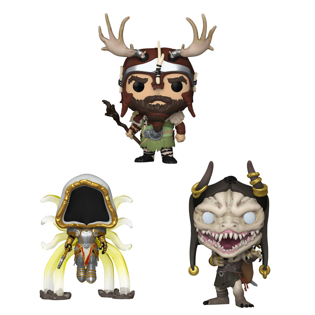 Diablo IV Funko Pop Set of 3 with Protector Cases – Druid #941, Inarius #952, Treasure Goblin #953
