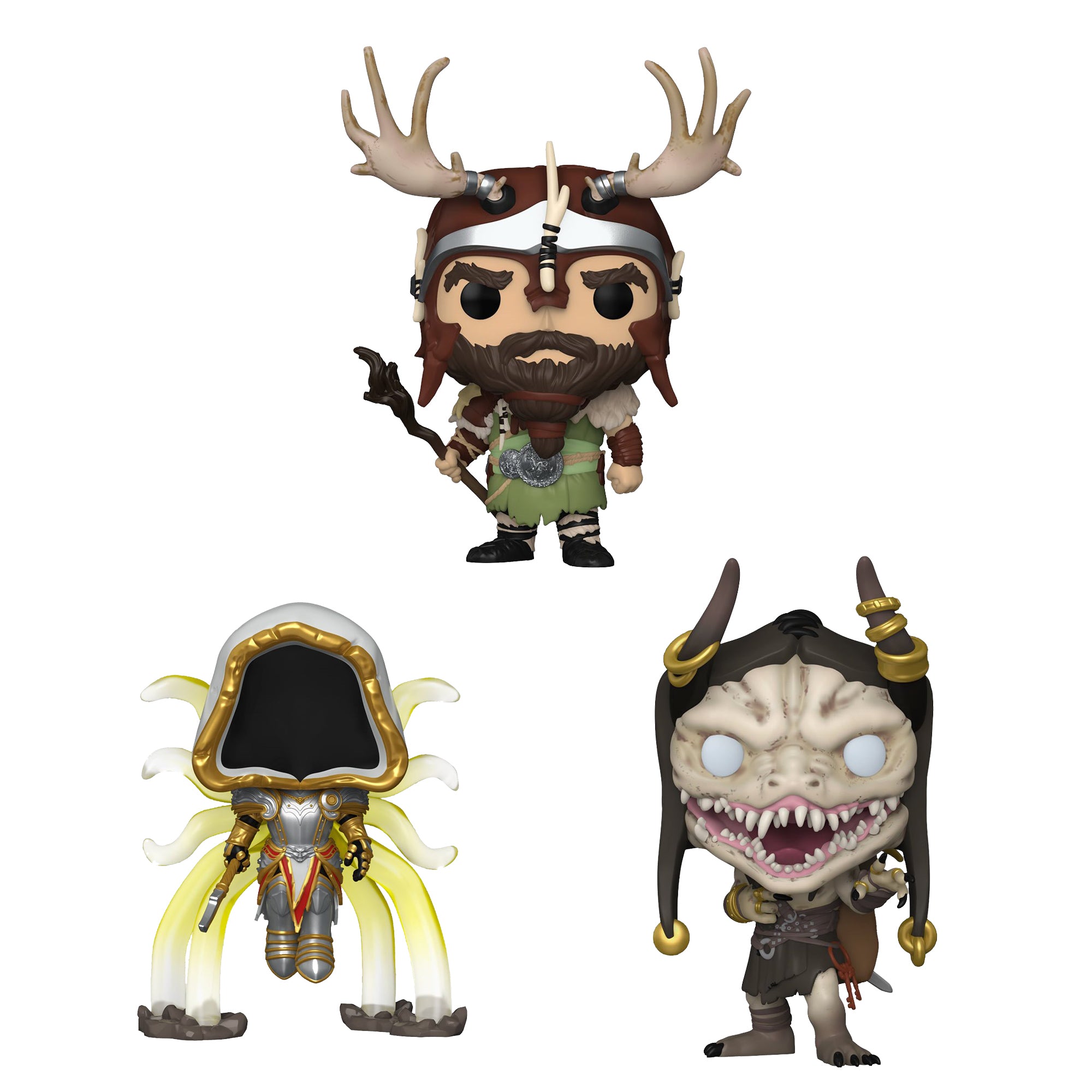 Diablo IV Funko Pop Set of 3 with Protector Cases – Druid #941, Inarius #952, Treasure Goblin #953