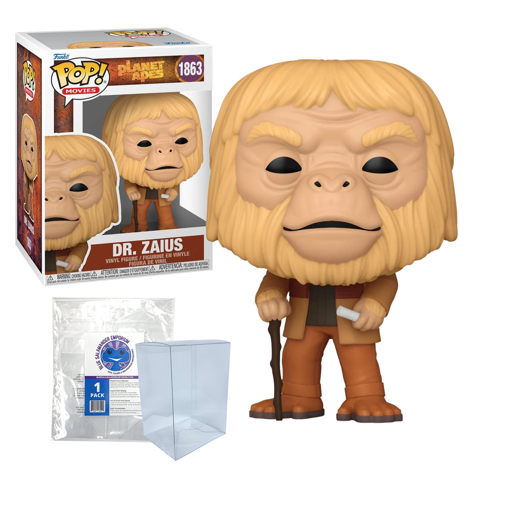 Beneath the Planet of the Apes Dr. Zaius Funko Pop #1863 with Protective Case – Classic Sci-Fi Vinyl Figure Bundle