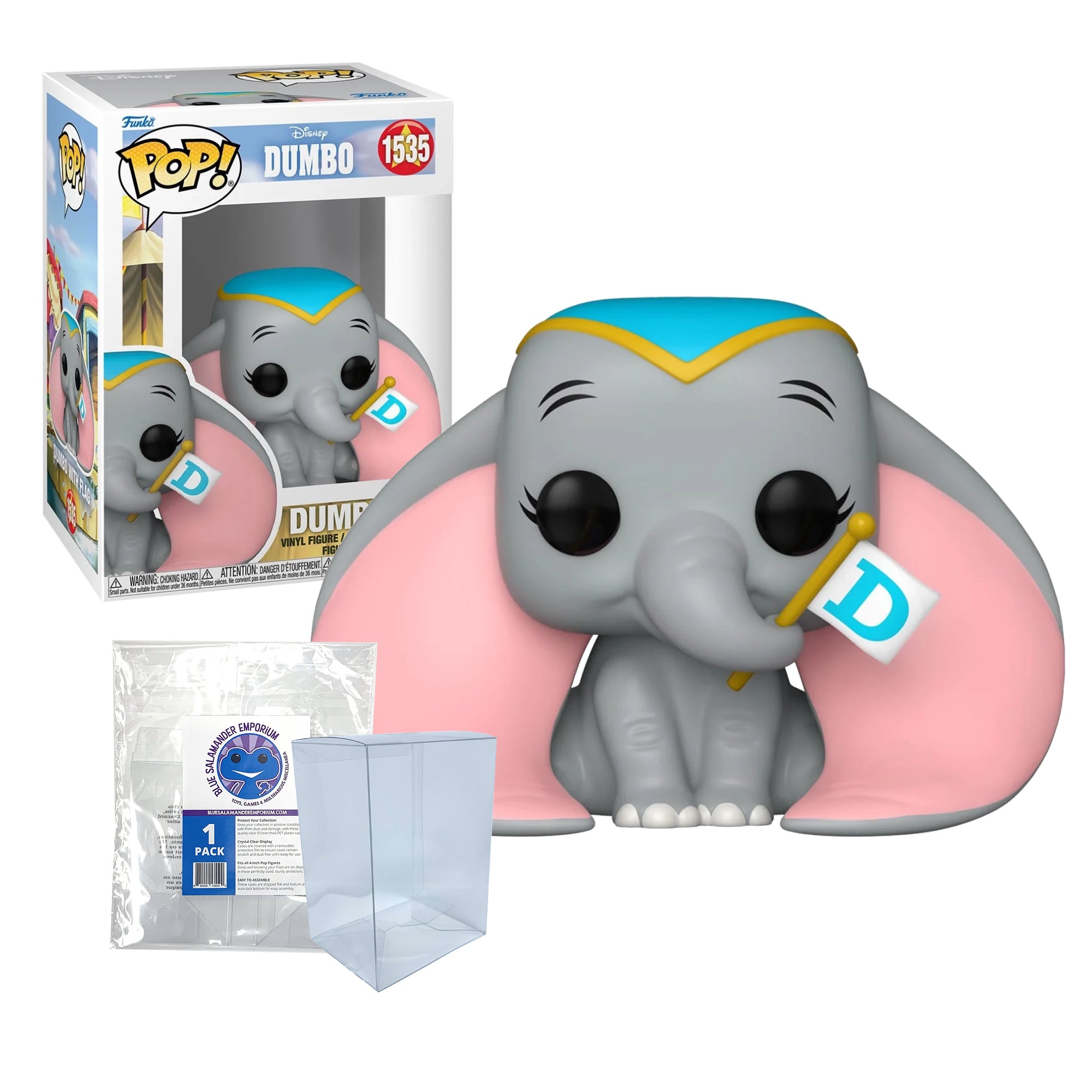 Dumbo with Flag Funko Pop #1535 with Protective Case – Disney Classics Vinyl Figure Bundle