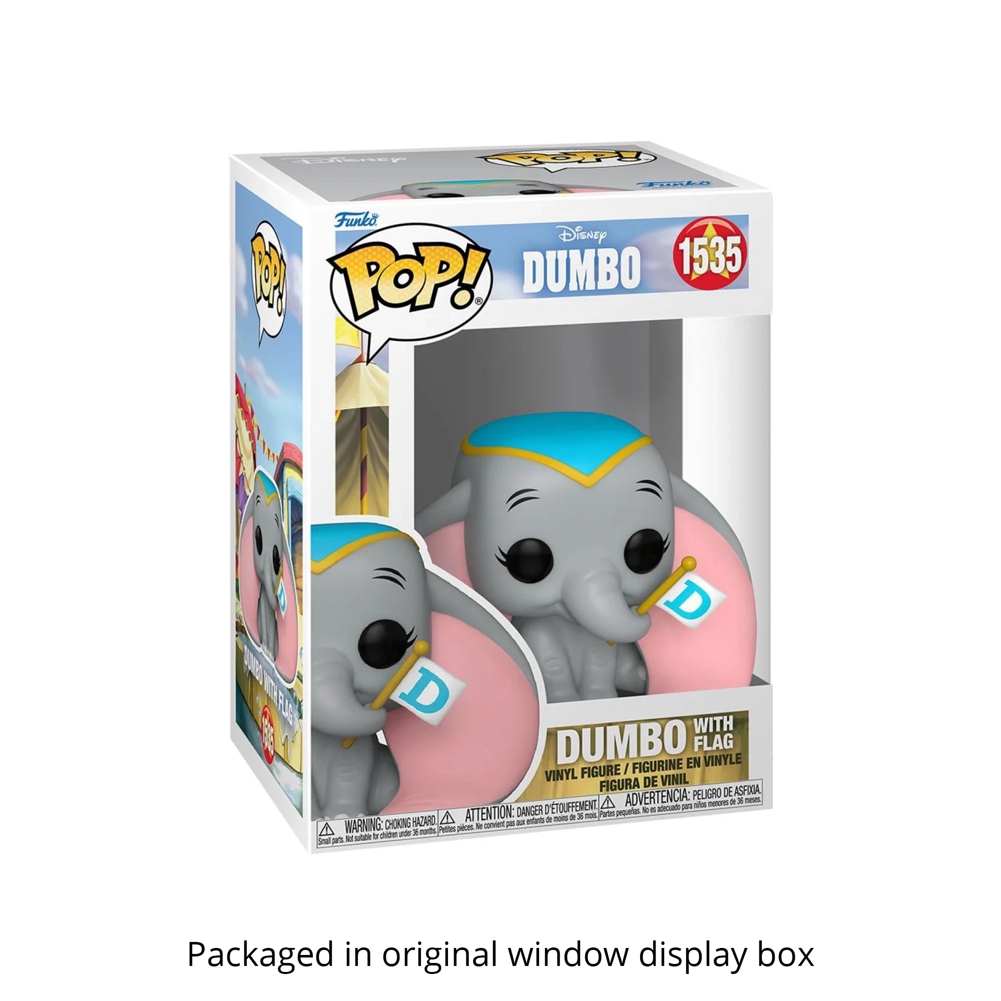 Dumbo with Flag Funko Pop #1535 with Protective Case – Disney Classics Vinyl Figure Bundle