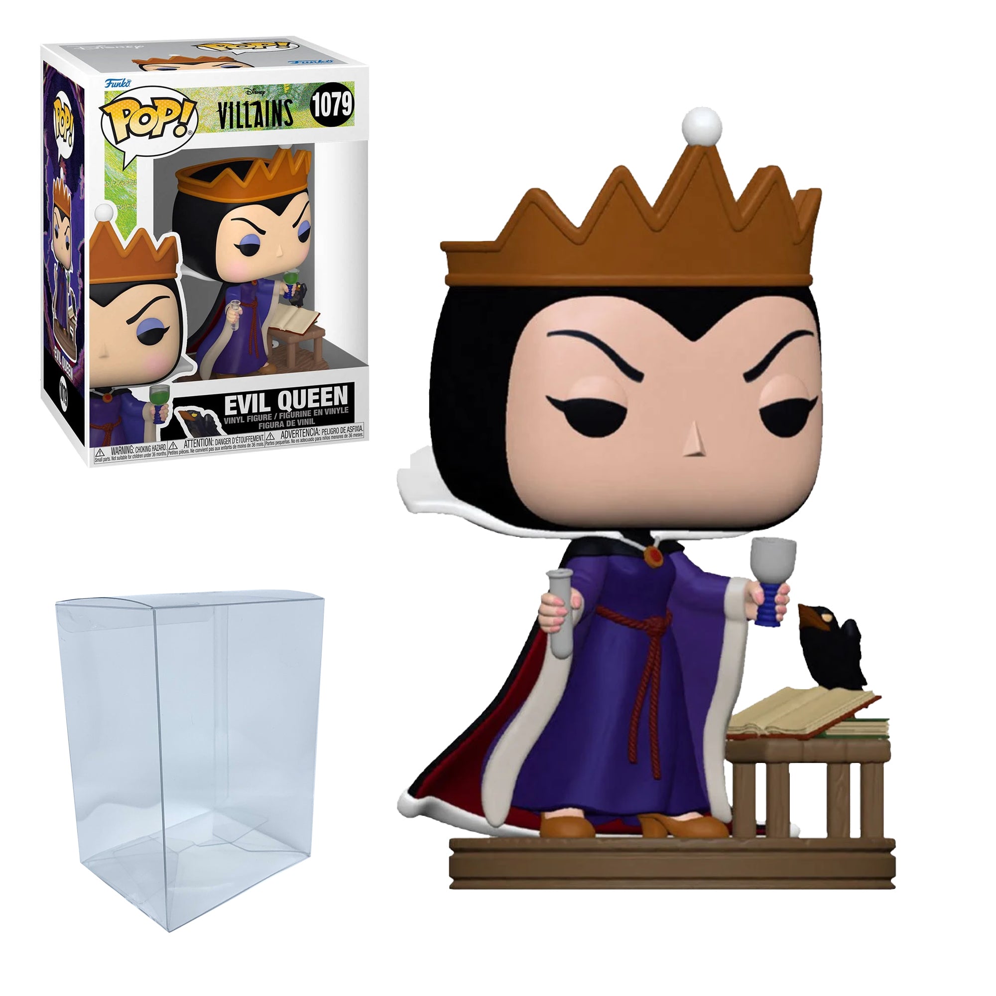Queen Grimhilde (Evil Queen) Funko Pop #1079 with Protective Case – Disney Villains Vinyl Figure Bundle